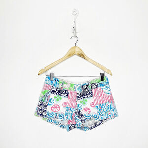 Lilly Pulitzer Walsh Short Osterville Patch Patchwork Low Rise Beach women's 00
